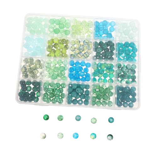 Gadpiparty Glasperlen Grün Große Loch Runde Perlen für DIY Schmuckherstellung Polierte Glasperlen für Armbänder Halsketten Ohrringe Vielseitige Schmuckzubehör für Frühling Sommer Designs von Gadpiparty