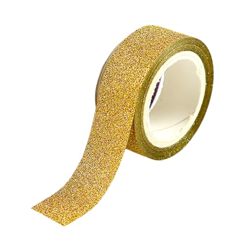 Gadpiparty Glitzer Washi Tape Dekoratives Klebeband mit Papiermaskierung Gold für DIY Label Craft Scrapbooking und Bürobedarf Leicht und Einfach zu Verwenden von Gadpiparty