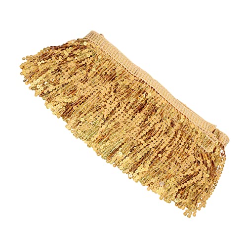 Gadpiparty Glitzernde Pailletten Quaste Multifunktionale Dekorationsfransen für Kostüme Party und Heimdekoration Langlebig und Vielseitig Einsetzbar Gold von Gadpiparty
