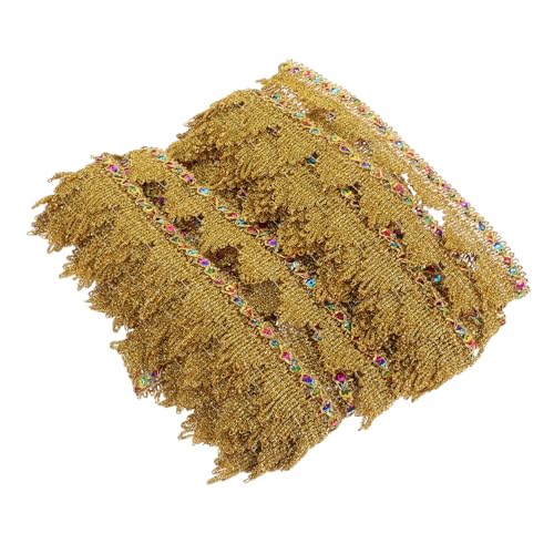 Gadpiparty Goldene Pailletten Spitzenborte Elastisches Zierband mit Floraler Spitze Robustes Bastelband für Diy Kleidung Blumensträuße Geschenkverpackungen und Festliche Dekorationen von Gadpiparty
