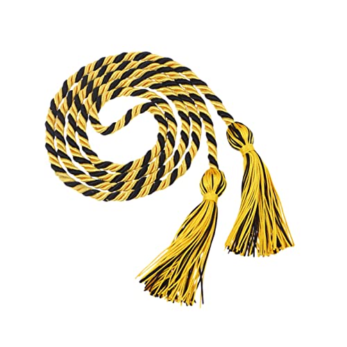 Gadpiparty Graduierung Ehrenseil Polyester Kordel mit Quaste Langlebig Gedrehtes Garn Geeignet für Schulabschluss Feier und Absolventen Gelb Schwarze Abschlusskordel für Bachelor Toga Gadpiparty Graduierung Ehrenseil Polyester Kordel mit Quaste Langlebig Gedrehtes Garn Geeignet für Schulabschluss Feier und Absolventen Gelb Schwarze Abschlusskordel für Bachelor Toga von Gadpiparty