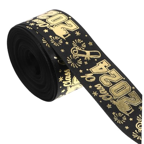 Gadpiparty Graduierungsband Schwarz Yards Breites Geschenkband mit Goldprägung Dekoratives Schleifenband für Diy Basteln Partygeschenke Geschenkverpackung Abschlussfeier Dekoration von Gadpiparty