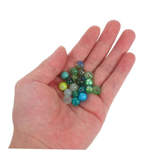 Gadpiparty Grüne Glasperlen mit Großem Loch für DIY Schmuckherstellung Runde Polierte Perlen für Armbänder Halsketten Ohrringe Praktische Fächer Aufbewahrungsbox von Gadpiparty