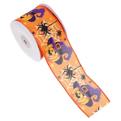 Gadpiparty Halloween Dekoband mit Drahtkante Yards Polyester Geschenkband für DIY Girlanden Blumenverpackung Partydekoration Langlebig und Vielseitig Gadpiparty Halloween Dekoband mit Drahtkante Yards Polyester Geschenkband für DIY Girlanden Blumenverpackung Partydekoration Langlebig und Vielseitig von Gadpiparty