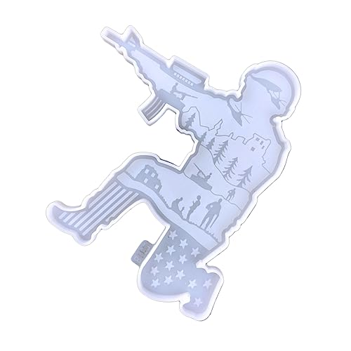 Gadpiparty Handgemachte Silikonform für Soldatenfigur Diy Epoxidharz Gießform Unabhängigkeitstag Deko Flexible Silikonform für Kreative Bastelprojekte von Gadpiparty
