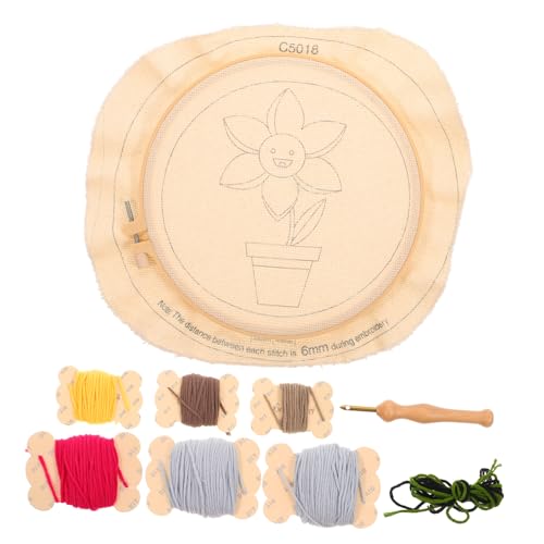 Gadpiparty Handgemachtes Stickerei Diy Set mit Punch Nadel Kreative Materialien für Einzigartige Handwerksprojekte für Erwachsene Dekoration Blumenmuster von Gadpiparty