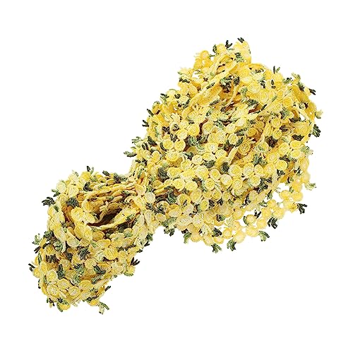 Gadpiparty Handwerk Herstellung Von Spitzenband Blumen- Brauthut Hochzeitsspitzenband Corsagen Für Hochzeiten Weißer Spitzenbesatz Spitzenstoff Band Umwickeln Nähband Party Gelb Polyester von Gadpiparty