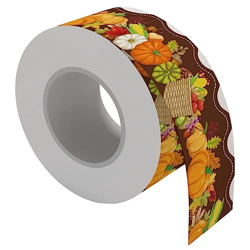 Gadpiparty Herbstliche Pinnwand Bordüre mit Wellenmuster Dekorative Sticker für Klassenzimmer und Feiertagsfeiern und Langlebig für Schultafeln und Korkwände von Gadpiparty