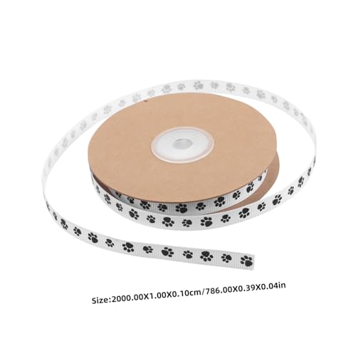 Gadpiparty Hundepfoten ripsband Breit Polyester Geschenkband Pfotenabdruck Bastelband für DIY Party Geschenkverpackungen Langlebig Farbbeständig Niedliches Haustier motiv von Gadpiparty