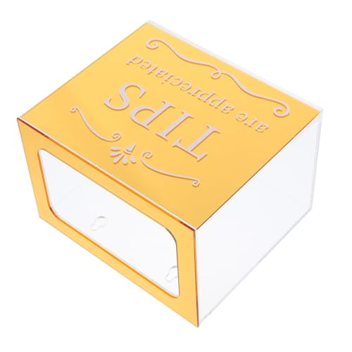 Gadpiparty Kasten Vorschlagsbox Sammelbox Postfach im Büro Wahlurnen stifthalter für den schreibtisch süß Sparglas Kästen für Tombola-Tickets Trinkgeld für Geld Tombola-Preise Acryl Golden von Gadpiparty