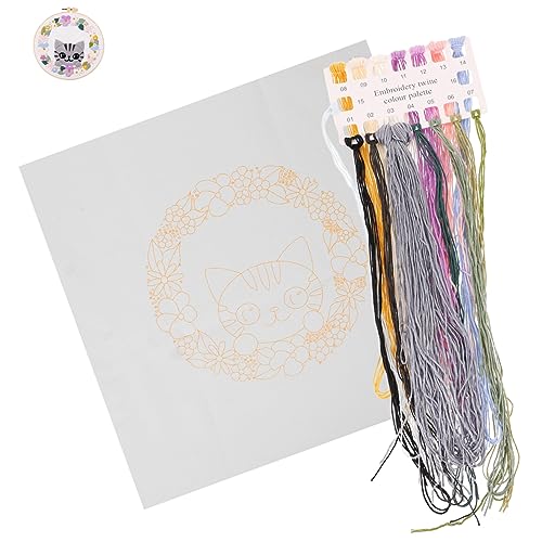 Gadpiparty Katzen Stickerei für Anfänger Diy Kreuzstich Kit mit Bunten Mustern Anleitung für Kreative Kunstliebhaber und die Handarbeit von Gadpiparty