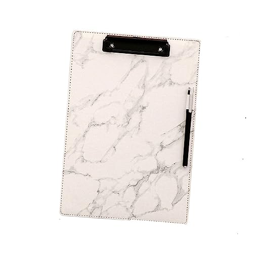 Gadpiparty Klemmbrett im Marmor Design Stilvolles Schreibbrett aus Kunstleder für Büro Schule Langlebige Schreibplatte mit Clip Eleganter Dokumenten Organizer Farbe Zufällig von Gadpiparty