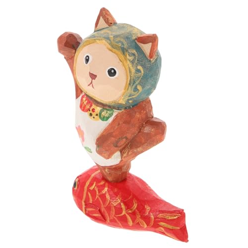 Gadpiparty Kreative Holzornamente realistisch Figur schnitzen Wohnkultur Fischstatue aus Holzschnitzerei Holzschnitzerei-Ornament kleine Katzenornamente aus Holz heimische Tierstatue hölzern Gadpiparty Kreative Holzornamente realistisch Figur schnitzen Wohnkultur Fischstatue aus Holzschnitzerei Holzschnitzerei-Ornament kleine Katzenornamente aus Holz heimische Tierstatue hölzern von Gadpiparty