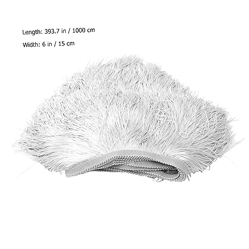 Gadpiparty Lange Spitzenbordüre mit Quasten Breites Fransenband für Bühnen und Latin Tanzkleider Vielseitiger Tassel Trim für Diy Kostüme und Bekleidungszubehör Hellgrau von Gadpiparty