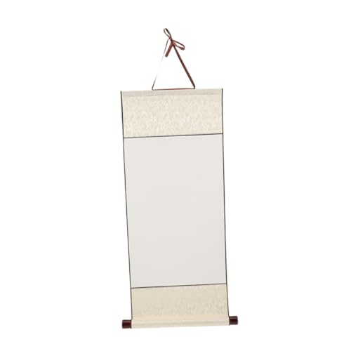 Gadpiparty Leere Kalligraphie -schriftrolle Hausbedarf Wand Klassisch Schreiben Seide Leeres Blatt Zeichnung Hängend Kunst Alt Aussehendes Papier Malerei Versorgung Holz Weiß von Gadpiparty