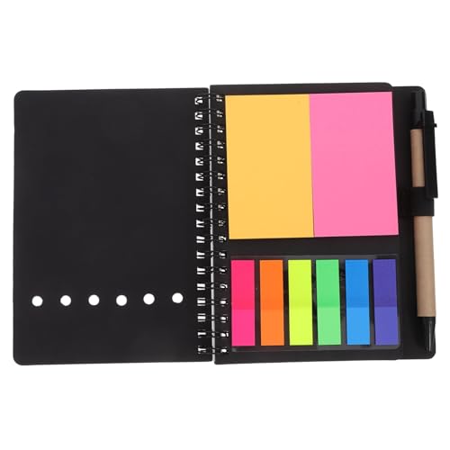 Gadpiparty Liniertes Spiralnotizbuch mit Kraftpapier Einband Stifthalter Farbigen Haftnotizen und Seitenmarkern Kleines Notizbuch mit Linierte Schreibheft für Schule und Büro Schwarz Gadpiparty Liniertes Spiralnotizbuch mit Kraftpapier Einband Stifthalter Farbigen Haftnotizen und Seitenmarkern Kleines Notizbuch mit Linierte Schreibheft für Schule und Büro Schwarz von Gadpiparty