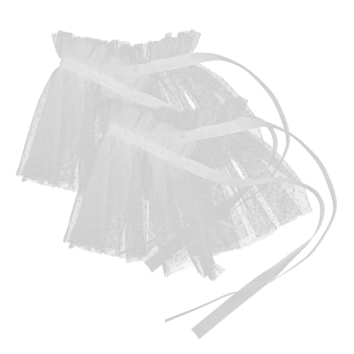 Gadpiparty Mesh Armsleeves und Perlen Handgelenkmanschetten für Damen Abnehmbare Fingerlose Hochzeit Wrist Komfortabel Modisch Weiße Netzärmel für Braut und Party von Gadpiparty