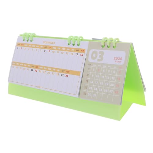 Gadpiparty Mini Tischkalender Grün Stehender Flip-notizblock mit Doppeldrahtbindung Wöchentlich und Monatlich Planer beidseitig beschreibbare Blätter Stabiler Gadpiparty Mini Tischkalender Grün Stehender Flip-notizblock mit Doppeldrahtbindung Wöchentlich und Monatlich Planer beidseitig beschreibbare Blätter Stabiler von Gadpiparty