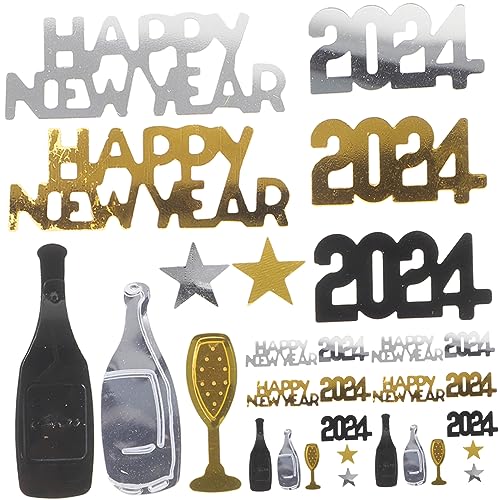 Gadpiparty Neujahrsdeko Schwarz Gold Silber Konfetti für Party Tischdekoration Langlebig und Sicher für Feiern Einladungen und Gadpiparty Neujahrsdeko Schwarz Gold Silber Konfetti für Party Tischdekoration Langlebig und Sicher für Feiern Einladungen und von Gadpiparty