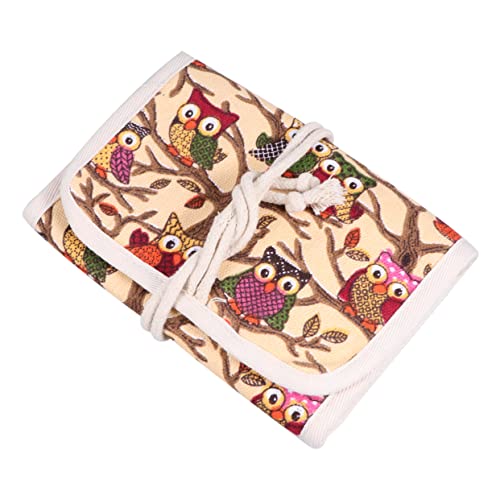 Gadpiparty Owl Häkelnadel Aufbewahrungstasche Großzügige Kapazität für Strick und Häkelutensilien für Zuhause und Reisen Strapazierfähigem Baumwollmaterial mit Mehreren Fächern zur Optimalen von Gadpiparty
