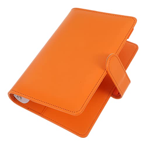 Gadpiparty PU Leder Notizbuch Hülle Wiederverwendbare Ringbuch Deckel für Innenseiten Leicht und Tragbar für Büro Schule und Reisen Orange von Gadpiparty