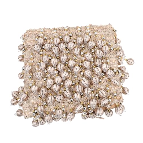 Gadpiparty Perlenvorhang borte Beige DIY Gardinen Quaste Langlebige Polyester seide Einfach Zuschneidbar Dekoratives Fensterzubehör für Wohnzimmer und Schlafzimmer von Gadpiparty