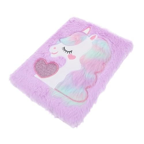 Gadpiparty Plüsch Notizbuch Einhorn mit Flauschigem Cover Cartoon Notizbuch für Kreative Notizen Reisen und Ideenlisten für Unisex von Gadpiparty