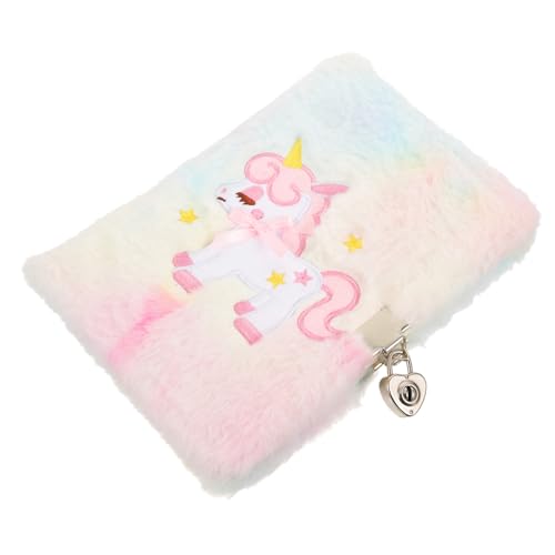 Gadpiparty Plüsch Tagebuch mit Schloss für Mädchen Cartoon Notizbuch mit Flauschigem Cover Niedliches und Persönliches Tagebuch für Schreiben und Organisieren Satin von Gadpiparty