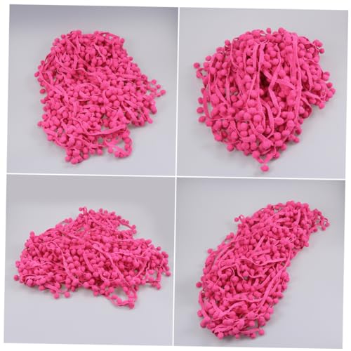 Gadpiparty Pompom-Spitze Ballfransenbesatz hellrosa Band rosa Spitzenband Ballbesatz aus Spitze Pom-Pom-Kugel Schnürsenkel Stoff Regenbogenkugel trimmen ball trimmen Quastenkugelbesatz Rosig von Gadpiparty