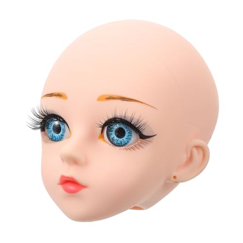 Gadpiparty Puppenkopf aus Vinyl Nähen Kopf Einer Vinylpuppe 3D-Puppenpuppenkopf DIY Puppenkopfzubehör Vinylkopf für Puppe Puppenkopf zum Selbermachen Kinderspielzeug 3D-Modellkopf Beige von Gadpiparty