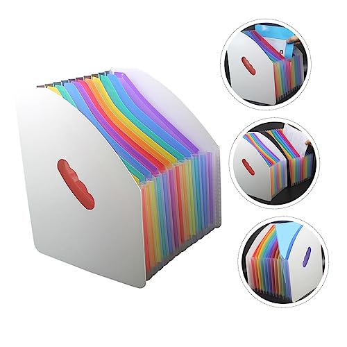 Gadpiparty Regenbogen Mini Aktenkorb Papieraufbewahrungshalter Mehrschichtiger Ordner Stehender Papierakten Dokumenten Organizer Dokumentenaufbewahrungstasche Akkordeonordner von Gadpiparty