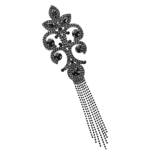 Gadpiparty Retro Dekorative Schulterstempel Anzug Schulterpolster Für Kleidung Damen Accessoires Quaste Accessoires Für Anzüge Kostümabzeichen Strasssteine ​​Schwarz von Gadpiparty