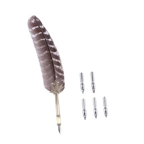 Gadpiparty Retro Feder Set Kreative Schreibfeder für Hochzeiten und Partys Dekorativer Füllfederhalter Asymmetrisches Design für Schule und Zuhause Muster Vier von Gadpiparty
