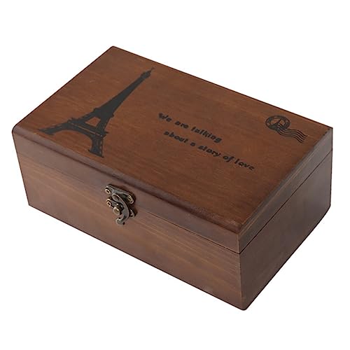 Gadpiparty Retro Holz Nähkästchen aus Massivem Holz Mehrlagige Aufbewahrungsbox für Nähzubehör und Nadeln Langlebiger Nähbedarf Organizer mit Metallverschluss als Dekorative Haushalts von Gadpiparty