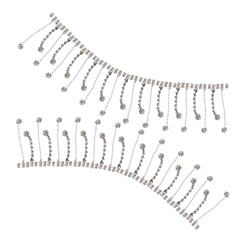 Gadpiparty Rhinestone Fransen Kette für Diy Kleidung Strass Applikation für Hochzeitsfeiern Strandpartys und Handarbeiten Silbergrund Weiße Steine Gadpiparty Rhinestone Fransen Kette für Diy Kleidung Strass Applikation für Hochzeitsfeiern Strandpartys und Handarbeiten Silbergrund Weiße Steine von Gadpiparty