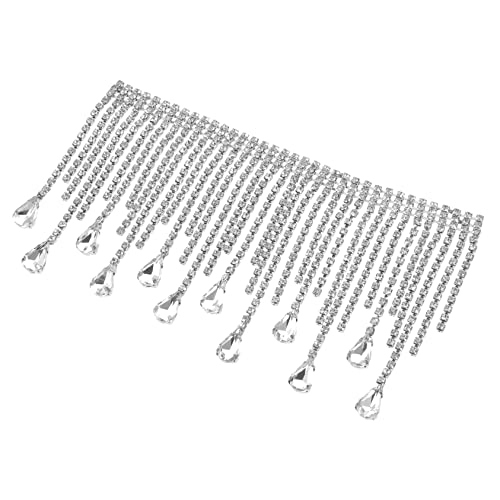 Gadpiparty Rhinestone Kette für Bastelarbeiten Glitzernde Quasten Borte DIY Kette für Kleidung Lange Silberne für Partys und Festivals Einzigartiges für Frauen Gadpiparty Rhinestone Kette für Bastelarbeiten Glitzernde Quasten Borte DIY Kette für Kleidung Lange Silberne für Partys und Festivals Einzigartiges für Frauen von Gadpiparty