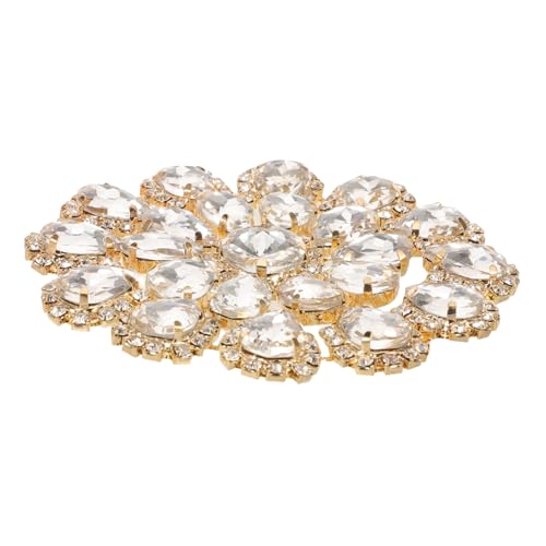 Gadpiparty Rhinestone-blumenapplikation aus Langlebiger Legierung Runde Strassbrosche mit Metallrückseite zum Aufnähen für Taschen Kleidung Brautaccessoires und Diy-verzierungen von Gadpiparty