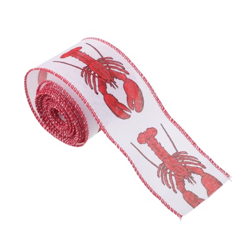 Gadpiparty Robuste Grosgrain-wickelschleife Yards mit Hummer-motiv Drahtkante Vielseitig für Geschenkverpackungen Partydeko Diy-kränze Sommerliche Tisch Feierdeko von Gadpiparty