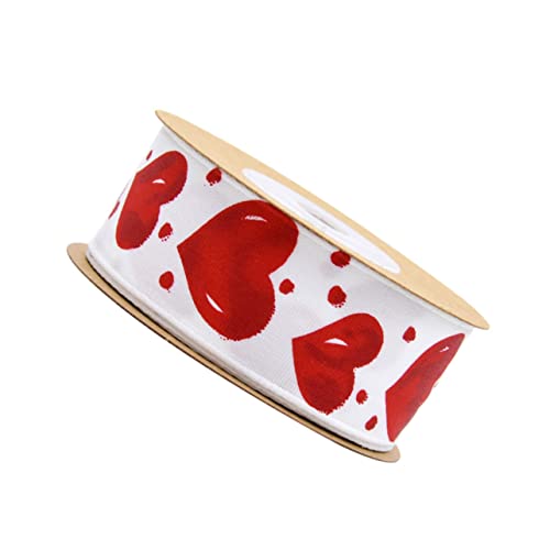 Gadpiparty Romantisches Geschenkband mit Herzmotiv Lang Hochwertiges Dekorationsband für Geschenkboxen Hochzeitsdeko Valentinstag Kreative Schleife für Blumensträuße und Bastelarbeiten von Gadpiparty