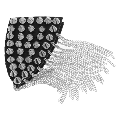 Gadpiparty Schulterklappen mit Quastenkette Modische Punk Epaulette mit Nieten Silbernes Dekoratives Schulterabzeichen für Männer und Frauen Einfach Anzubringen Kleidung Zubehör Gadpiparty Schulterklappen mit Quastenkette Modische Punk Epaulette mit Nieten Silbernes Dekoratives Schulterabzeichen für Männer und Frauen Einfach Anzubringen Kleidung Zubehör von Gadpiparty