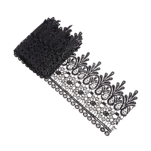 Gadpiparty Schwarze Polyester spitze DIY Nähzubehör Leicht Atmungsaktiv Hautfreundlich für Bekleidung Dekoration Stickerei Haarband Haarschmuck Material von Gadpiparty