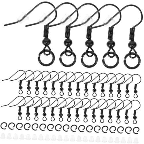 Gadpiparty Schwarzer Ohrhaken mit Perle und Draht DIY Ohrring Haken und Ohrringverschlüsse Leichtes Hautfreundliches Schmuckzubehör für Ohrstecker und Anhänger Herstellung Gadpiparty Schwarzer Ohrhaken mit Perle und Draht DIY Ohrring Haken und Ohrringverschlüsse Leichtes Hautfreundliches Schmuckzubehör für Ohrstecker und Anhänger Herstellung von Gadpiparty