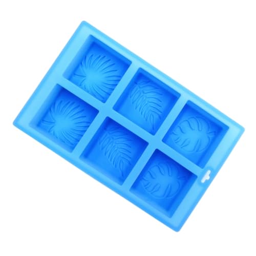 Gadpiparty Seifenform mit Blattdruck Lebensmittelecht Diy Seifenherstellung für Kuchen Muffins und Desserts Sky Blau Flexibel und Leicht zu Reinigen von Gadpiparty