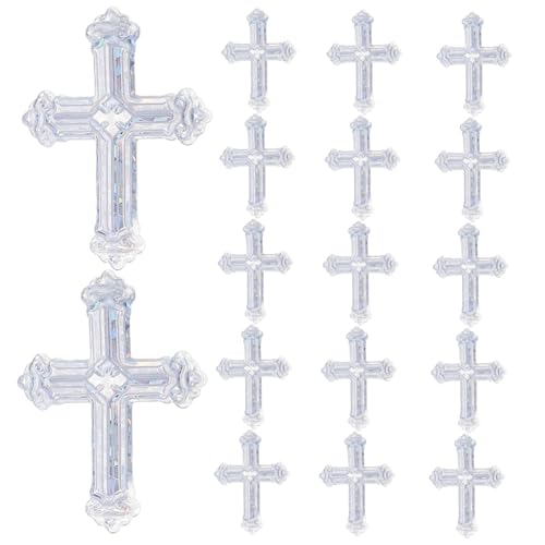 Gadpiparty Silber Kreuz Konfetti Tischdeko Glitzer Cross Sequins für Taufe Kommunion Geburtstag Shower Weihnachtsfeier Festliche Dekoration von Gadpiparty