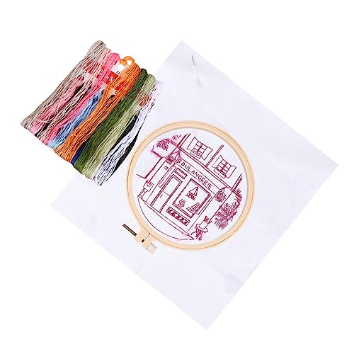 Gadpiparty Stickmaterialpaket Kits Crewel DIY Stickerei Starter Kit Nähen Stickgarn Anfänger Kreuztuch Handstickerei Kit Baumwolle Und Leinen Stickerei Blau von Gadpiparty