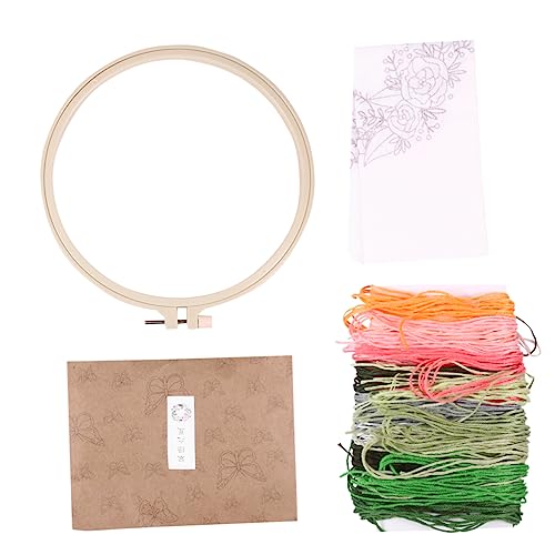 Gadpiparty Stickmaterialpaket Stickgarn Für Anfänger Herstellung Von Buntem Stickgarn DIY Stickset Haushalts Handarbeitswerkzeug Stickset Für Anfänger Grünes Holz von Gadpiparty