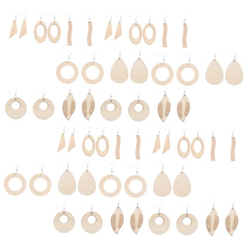 Gadpiparty Teiliges DIY Ohrhaken Natürlichem Leichtem Holz mit Hohlem Inspiriertem Design Silberfarbenen Ohrhaken für Ohranhänger Gadpiparty Teiliges DIY Ohrhaken Natürlichem Leichtem Holz mit Hohlem Inspiriertem Design Silberfarbenen Ohrhaken für Ohranhänger von Gadpiparty