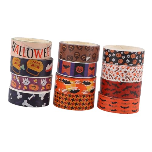 Gadpiparty Teiliges Halloween Washi Tape Set Dekoratives Papier-klebeband mit Einzigartigem Muster Langlebig Rückstandsfrei Entfernbar für Scrapbook Tagebuch Basteln Geschenkverpackung von Gadpiparty