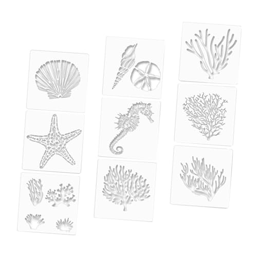 Gadpiparty Teiliges Meerestiere Schablonen Transparent Langlebige Pet Malvorlagen für Wiederverwendbare DIY Wandmalerei und Handwerksprojekte Dekorative Meer Themen Motive von Gadpiparty