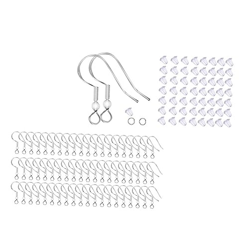 Gadpiparty Teiliges Sterlingsilber Ohrhaken mit Kugelspirale Diy Ohrdraht Zubehör für Schmuckherstellung Hautfreundlich Silberfarben für Individuelle Ohrringe von Gadpiparty
